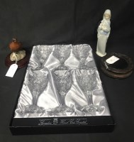Lot 250 - SIX CRYSTAL GLASSES in fitted box, along with...