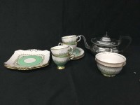 Lot 284 - TUSCAN PART TEA SERVICE with a spotted design...