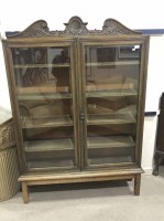 Lot 338 - LATE VICTORIAN OAK BOOKCASE adapted with later...