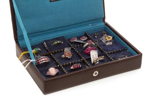 Lot 503 - COLLECTION OF SILVER GEM SET RINGS including...