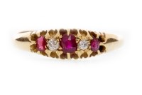 Lot 513 - VICTORIAN EIGHTEEN CARAT GOLD CREATED RUBY AND...