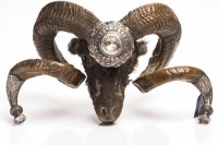 Lot 820 - VICTORIAN RAM'S HEAD SNUFF MULL by Wheatley of...