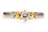 Lot 549 - DIAMOND SOLITAIRE RING with a six claw mounted...