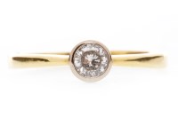 Lot 558 - DIAMOND SOLITAIRE RING the collet set round...