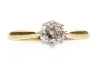 Lot 562 - DIAMOND SOLITAIRE RING the old cut diamond of...