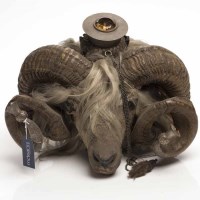 Lot 824 - VICTORIAN SILVER MOUNTED RAM'S HEAD SNUFF MULL...