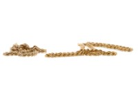 Lot 579 - GOLD ROPETWIST CHAIN NECKLACE marked 375,...