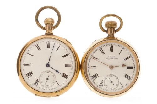 Lot 583 - WALTHAM POCKET WATCH the round white dial with...