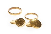 Lot 587 - PAIR OF EIGHTEEN CARAT GOLD CUFF LINKS with...