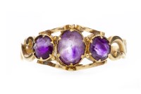 Lot 597 - LATE VICTORIAN GEM SET RING set with three...