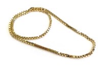 Lot 606 - NINE CARAT GOLD BOX LINK CHAIN NECKLACE with...