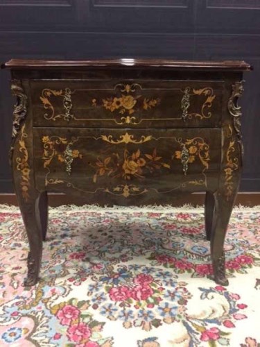 Lot 830 - ITALIAN REPRODUCTION FLORAL MARQUETRY AND GILT...