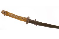 Lot 1020 - EARLY 20TH CENTURY JAPANESE SWORD with painted...