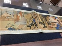 Lot 1027 - EARLY 20TH CENTURY CHINESE SCROLL depicting...