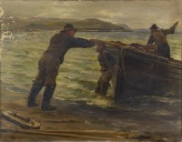 Lot 52 - SCOTTISH SCHOOL, OUT TO SEA oil on canvas,...