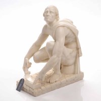Lot 842 - VICTORIAN WHITE MARBLE FIGURE OF A SEATED...