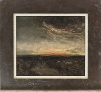 Lot 668 - AN ORIGINAL OIL DEPICTING MOONLIT LANDSCAPE WITH FIGURES AND SHEEP