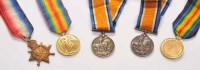 Lot 845 - GROUP OF WWI MEDALS 1914-15 Star; 1914-1918...