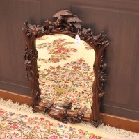 Lot 850 - EASTERN PADOUK UPRIGHT WALL MIRROR contained...