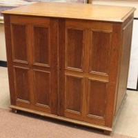 Lot 854 - EARLY 20TH CENTURY OAK PLAN CABINET with eight...