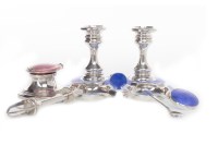 Lot 871 - PAIR OF GEORGE V SILVER AND ENAMEL DWARF...
