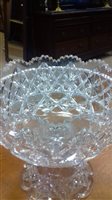 Lot 1232 - MID-20TH CENTURY CUT GLASS TABLE CENTREPIECE...