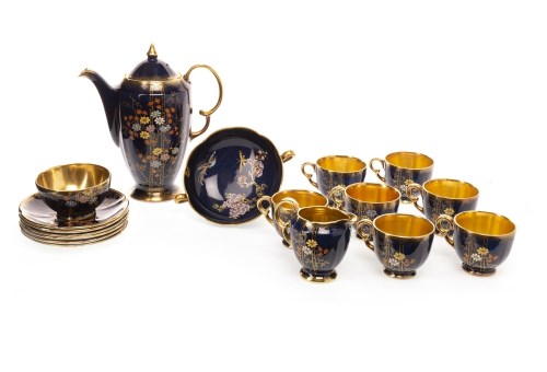 Lot 1241 - CROWN DEVON COFFEE SERVICE decorated with...