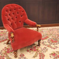 Lot 862 - VICTORIAN BUTTON BACK OPEN ELBOW CHAIR...