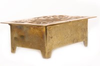 Lot 1606 - ARTS & CRAFTS BRASS CASKET the hinged cover...