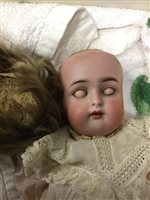 Lot 1613 - SIMON & HALBIG BISQUE HEADED DOLL with closing...