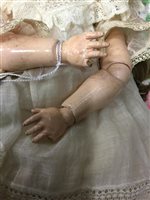 Lot 1613 - SIMON & HALBIG BISQUE HEADED DOLL with closing...