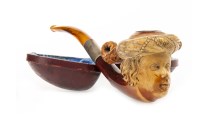 Lot 1638 - VICTORIAN MEERSCHUAM PIPE modelled as young...