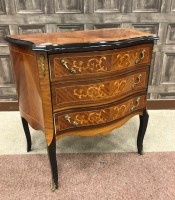 Lot 1656 - SMALL KINGWOOD SERPENTINE CHEST OF FRENCH...