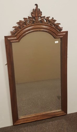 Lot 1660 - FRENCH UPRIGHT BEVELLED WALL MIRROR WITH...
