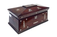 Lot 1695 - VICTORIAN ROSEWOOD AND MOTHER OF PEARL INLAID...