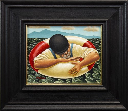 Lot 107 - GRAHAM MCKEAN, STAYING AFLOAT oil on canvas,...