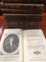 Lot 884 - THE WORKS OF ALEXANDER POPE ESQ bound as 9...