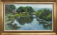Lot 192 - * JOHN MACKIE, RIVER LANDSCAPE oil on canvas,...