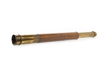Lot 1403 - VICTORIAN TWO-DRAW BRASS TELESCOPE by...