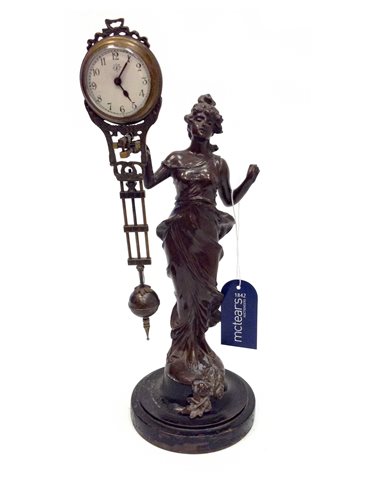 Lot 1408 - VICTORIAN FRENCH FIGURAL MYSTERY CLOCK the...