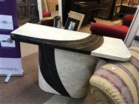 Lot 35 - SIMULATED MARBLE SIDEBOARD