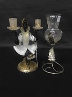 Lot 51 - MURANO STYLE GLASS CANDELABRUM AND OTHER GLASSWARE