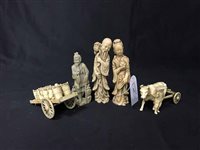 Lot 201 - SOAPSTONE FIGURE AND OTHER FIGURES