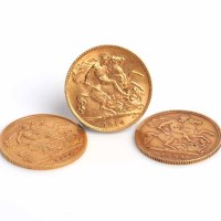 Lot 1496 - THREE HALF SOVEREIGNS dated 1891, 1913 and 1914