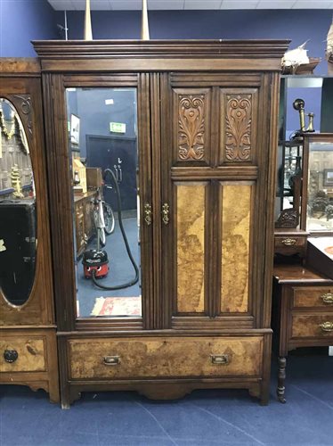 Lot 232 - LATE VICTORIAN WALNUT WARDROBE AND DRESSING CHEST