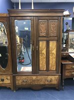 Lot 232 - LATE VICTORIAN WALNUT WARDROBE AND DRESSING CHEST