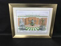 Lot 143 - CELTIC PARK PRINT, BRONZED FIGURE OF BILLY MCNEILL AND A CELTIC FOOTBALL CLUB THE COLLECTOR'S EDITION