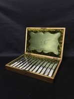 Lot 138 - CANTEEN OF SILVER PLATED FISH CUTLERY