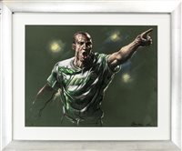 Lot 54 - HENRIK LARSSON OF CELTIC FC, BY PETER HOWSON OBE