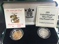 Lot 573 - A GOLD PROOF SOVEREIGN, 1993